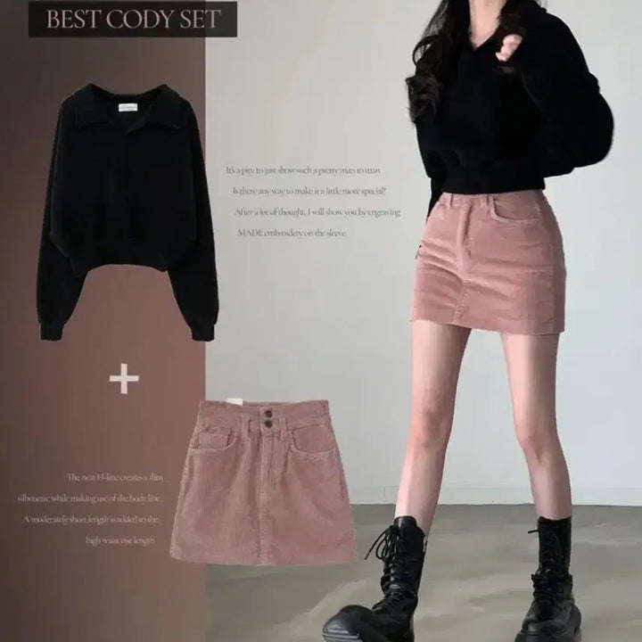 [BUNJANG] CreamCheeseMarket Corduroy Pink Mini Skirt / 크림치즈마켓 코류됴이 핑크치마 팝니다