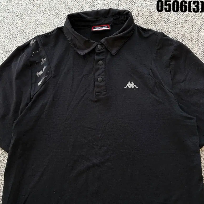 [BUNJANG] Kappa Black Short Sleeve Polo Shirt XL / XL 카파 블랙 반팔 카라티 0506(3)