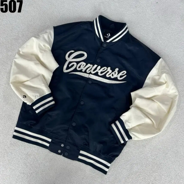 [BUNJANG] Converse Varsity Jacket Navy/Ivory M / 컨버스 바시티 자켓 네이비/아이보리 M