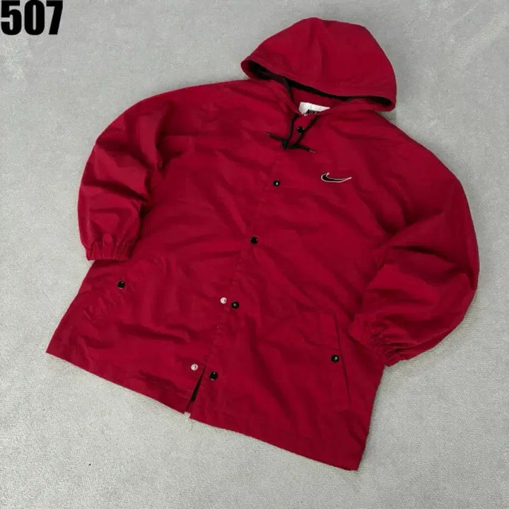 [BUNJANG] Nike Red Hooded Windbreaker Jacket L / 나이키 레드 후드 바람막이 자켓 L