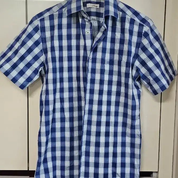 [BUNJANG] Dupont Check Short-Sleeve Shirt Size 95 / 듀퐁 체크 반팔 남방 셔츠 95
