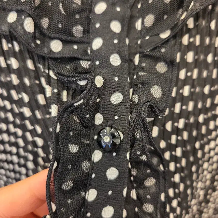 [BUNJANG] Polka Dot Frill Pleated Blouse Jacket / 땡땡이 프릴 플리츠 주름 블라우스 자켓