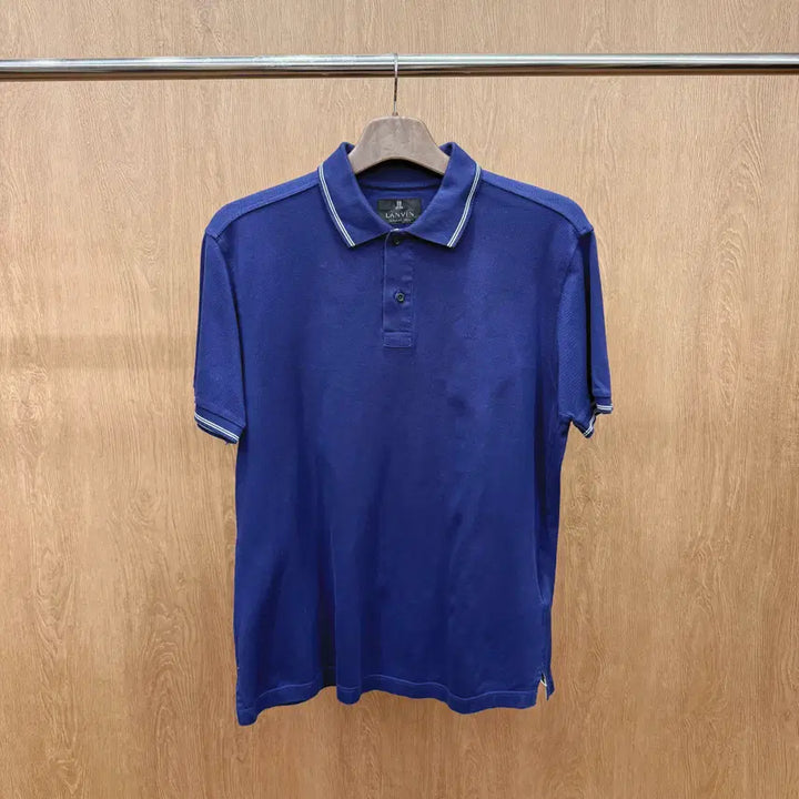 [BUNJANG] Lanvin Collection Minimal Embroidered Logo Detail Classic Deep Blue Short-Sleeve Polo T-Shirt / 랑방 컬렉션 반팔 카라 티셔츠 미니멀 자수 로고 디테일 클래식 딥블루