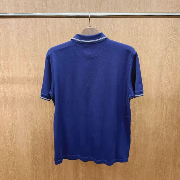 [BUNJANG] Lanvin Collection Minimal Embroidered Logo Detail Classic Deep Blue Short-Sleeve Polo T-Shirt / 랑방 컬렉션 반팔 카라 티셔츠 미니멀 자수 로고 디테일 클래식 딥블루
