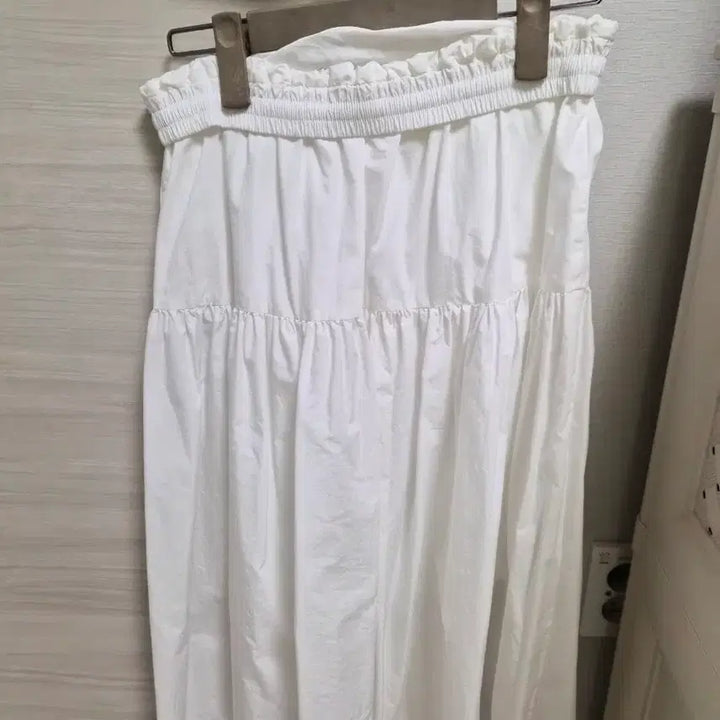[BUNJANG] Lucky Chouette White Banding Midi Skirt / 럭키슈에뜨 화이트 밴딩 스커트