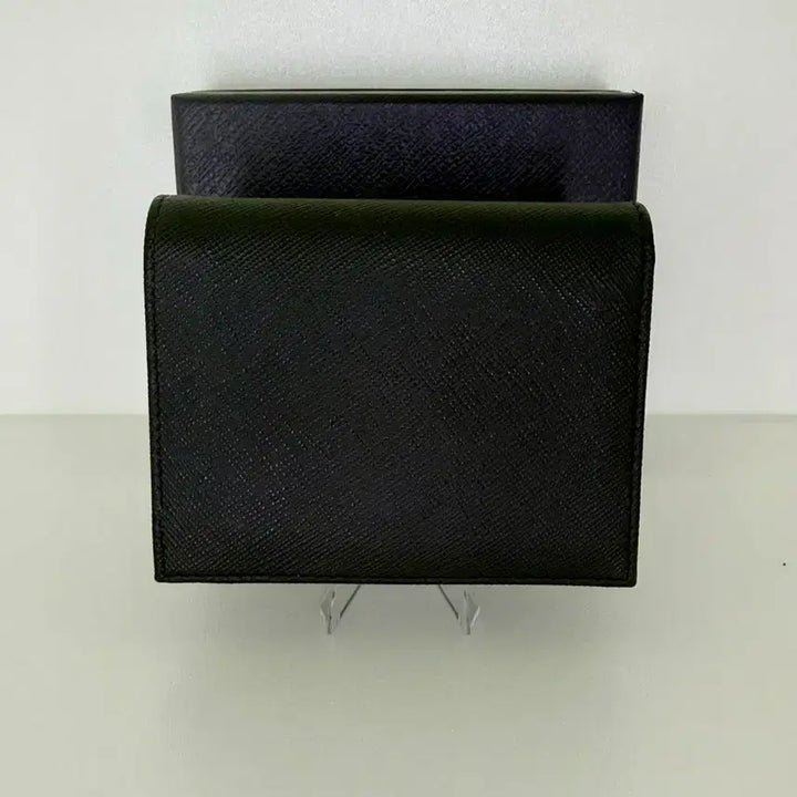 [BUNJANG] Prada Saffiano Bi-Fold Wallet Gold Logo / (정품)프라다 사피아노 지갑