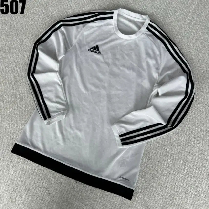 [BUNJANG] Adidas 3-Stripes Long Sleeve T-Shirt White XL / 아디다스 삼선 긴팔 티셔츠 화이트 XL