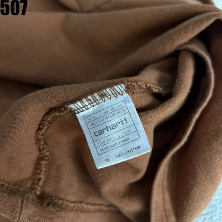[BUNJANG] Carhartt Brown Pocket Short Sleeve T-Shirt L / 칼하트 포켓 반팔티 브라운 L