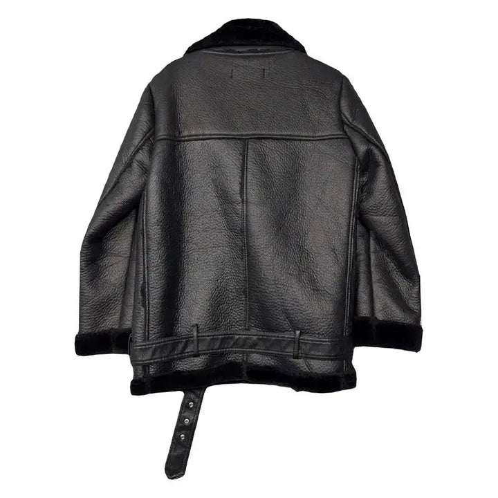 [BUNJANG] Zara Black Faux Fur Lined Biker Jacket S / 자라 블랙 무스탕 S