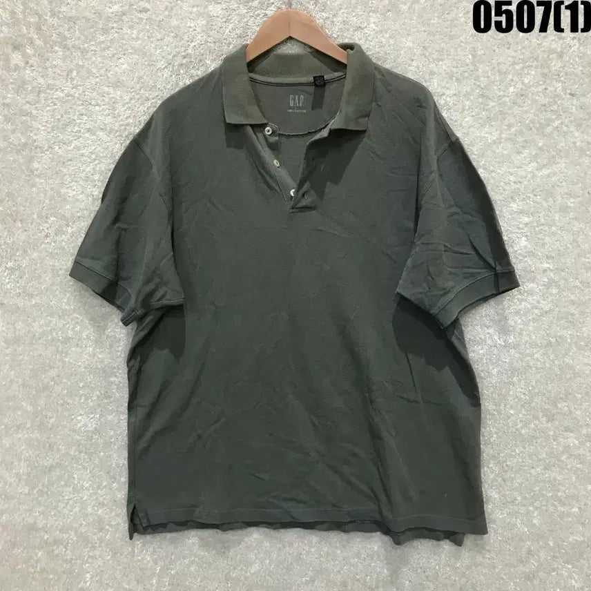 [BUNJANG] Gap Khaki Short Sleeve Polo Shirt L / 갭 Gap 카키색 반팔 카라티셔츠 L