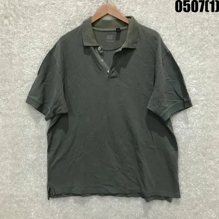 [BUNJANG] Gap Khaki Short Sleeve Polo Shirt L / 갭 Gap 카키색 반팔 카라티셔츠 L