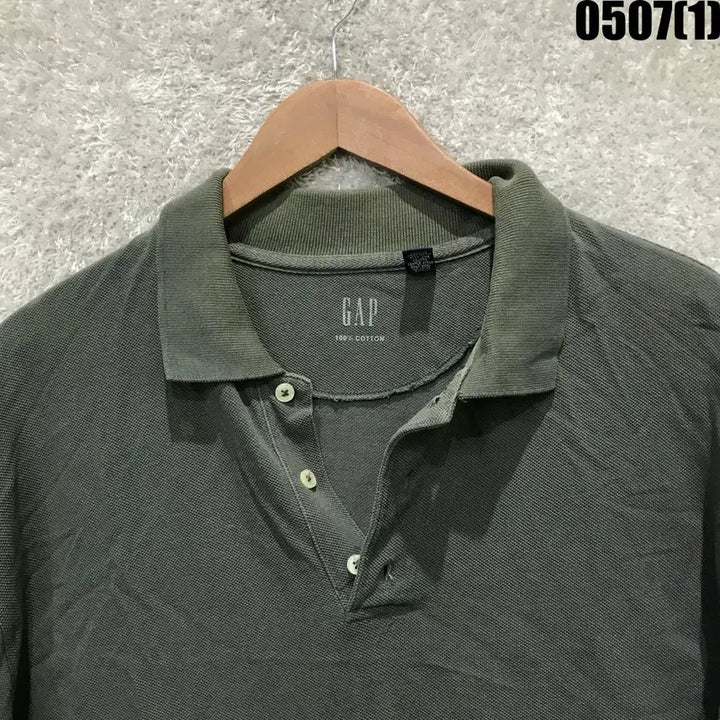 [BUNJANG] Gap Khaki Short Sleeve Polo Shirt L / 갭 Gap 카키색 반팔 카라티셔츠 L