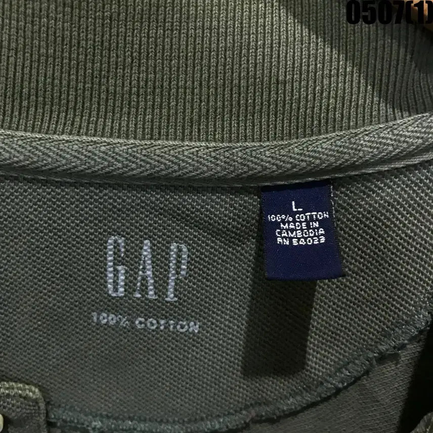[BUNJANG] Gap Khaki Short Sleeve Polo Shirt L / 갭 Gap 카키색 반팔 카라티셔츠 L