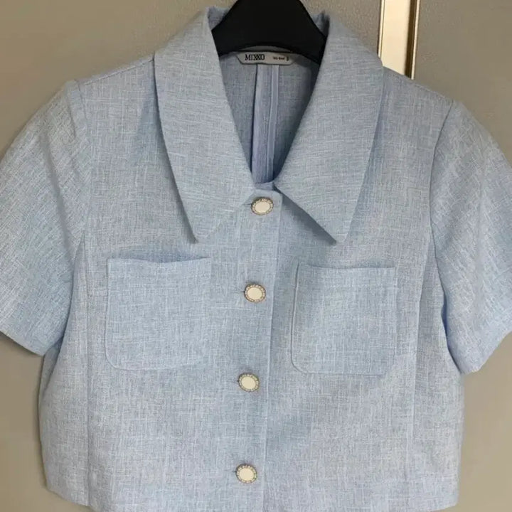 [BUNJANG] MIXXO Tweed Short Sleeve Blouse / 미쏘 트위드 반팔