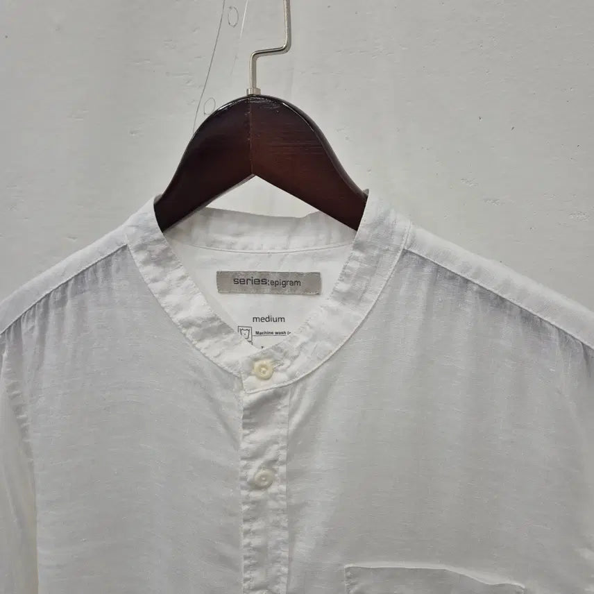 [BUNJANG] SERIES Linen Henry Neck Shirt M / 시리즈 린넨 헨리넥 셔츠 M