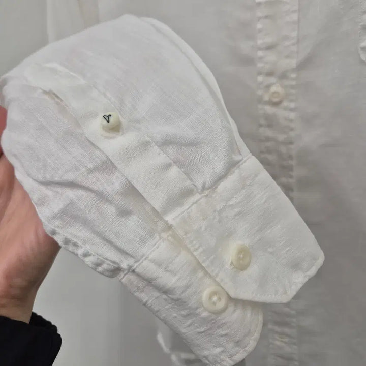 [BUNJANG] SERIES Linen Henry Neck Shirt M / 시리즈 린넨 헨리넥 셔츠 M