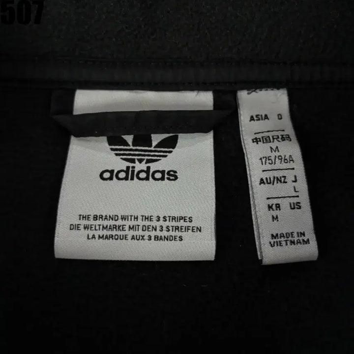 [BUNJANG] Adidas 3-Stripes Black Fleece Shirt Jacket M / 아디다스 삼선 블랙 플리스 셔츠 자켓  m