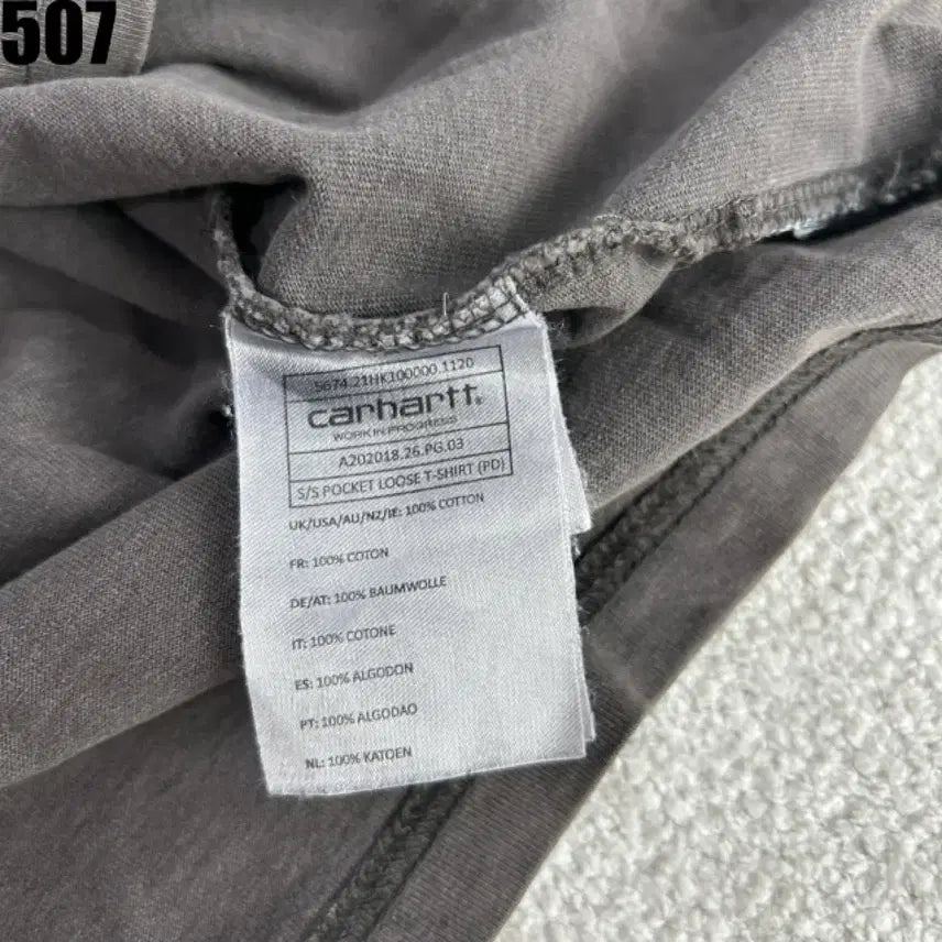 [BUNJANG] Carhartt Pocket T-Shirt Charcoal XL / 칼하트 포켓 반팔 티셔츠 차콜 XL