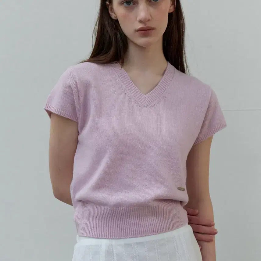 [BUNJANG] Soir Cashmere Wool Short Sleeve Knit / 새제품 쏘이르 캐시미어 울 반팔니트