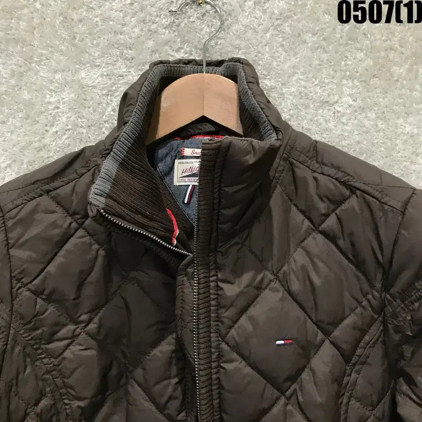 [BUNJANG] Tommy Hilfiger Brown Quilted Padded Jacket Size S / 타미힐피거 브라운 퀼팅 패딩 자켓 s