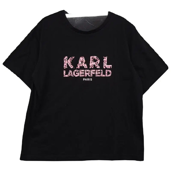 [BUNJANG] Karl Lagerfeld Printed Black T-Shirt / 칼 라거펠트 프린팅 블랙 반팔티 90 (66)