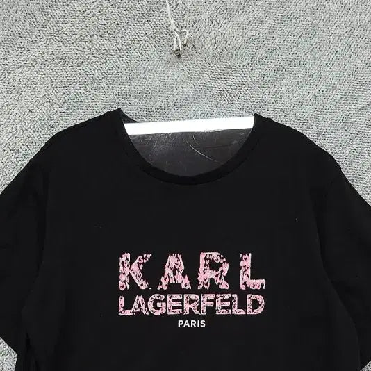 [BUNJANG] Karl Lagerfeld Printed Black T-Shirt / 칼 라거펠트 프린팅 블랙 반팔티 90 (66)