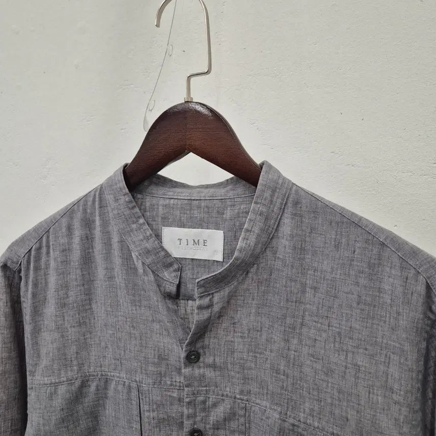 [BUNJANG] Time Linen Blend Henley Neck Shirt - Size 100 / 한섬 타임 린넨 혼방 헨리넥 셔츠 100