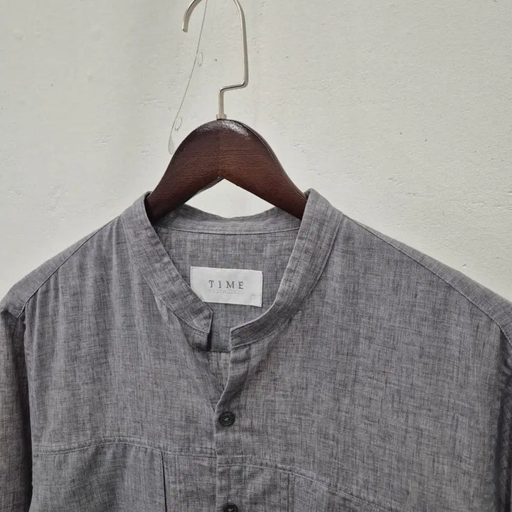 [BUNJANG] Time Linen Blend Henley Neck Shirt - Size 100 / 한섬 타임 린넨 혼방 헨리넥 셔츠 100