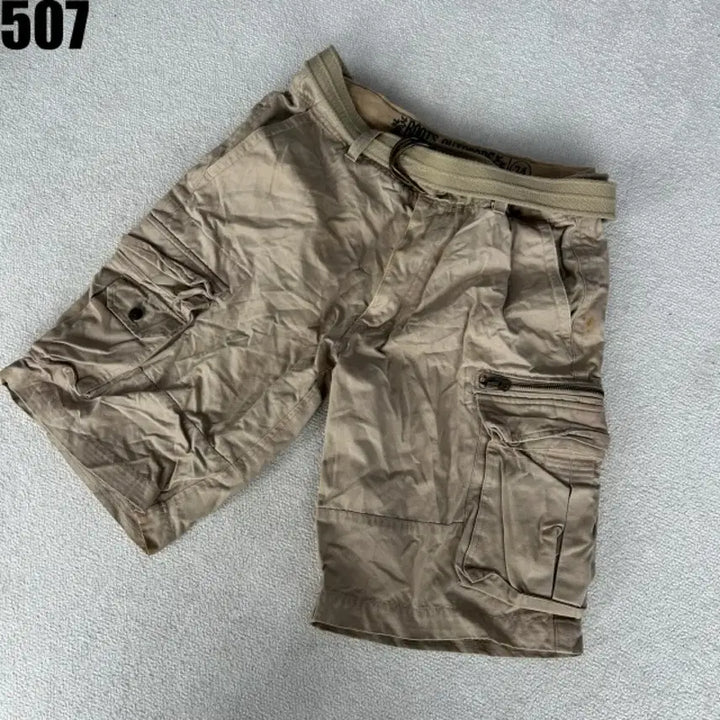 [BUNJANG] Roots Outdoor Cargo Shorts with Belt (Size 34) / 루츠 아웃도어 카고 반바지 + 벨트 34