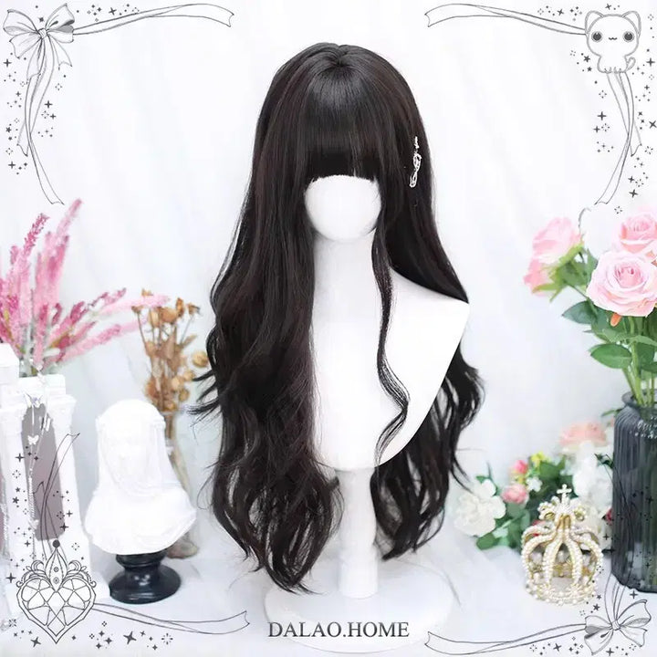 [BUNJANG] Jirai Kei Lolita Natural Dark Brown Wave Wig / 지뢰계 로리타 내추럴 다크브라운 웨이브 가발 <택포>