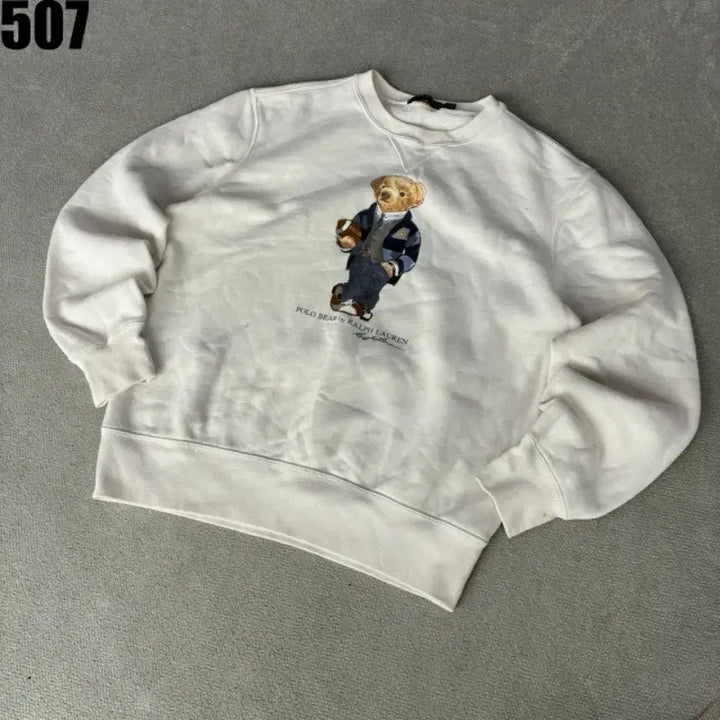 [BUNJANG] Polo Ralph Lauren Bear Crewneck Sweatshirt Ivory M / 폴로 랄프로렌 베어 맨투맨 아이보리 m