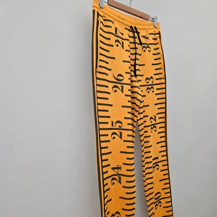 [BUNJANG] Adidas x Jeremy Scott Deep Yellow Tape Measure Track Pants / 아디다스 x 제러미 스콧 딥 옐로우 테이프 메져 트랙 팬츠