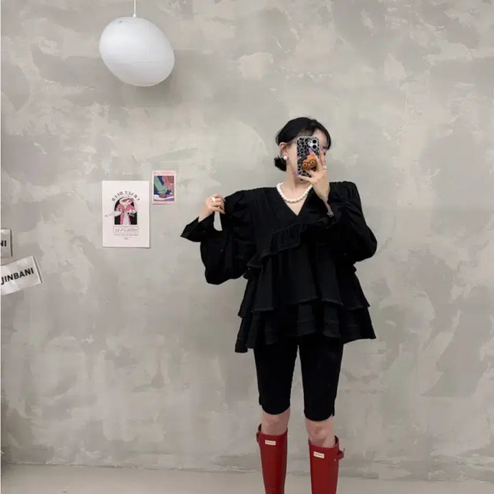 [BUNJANG] Jinbanny Eve KkangKkang Blouse / 택포)진바니 이브캉캉블라우스 벨201 제이핏