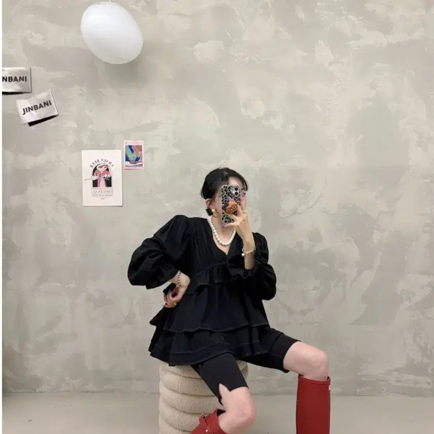 [BUNJANG] Jinbanny Eve KkangKkang Blouse / 택포)진바니 이브캉캉블라우스 벨201 제이핏