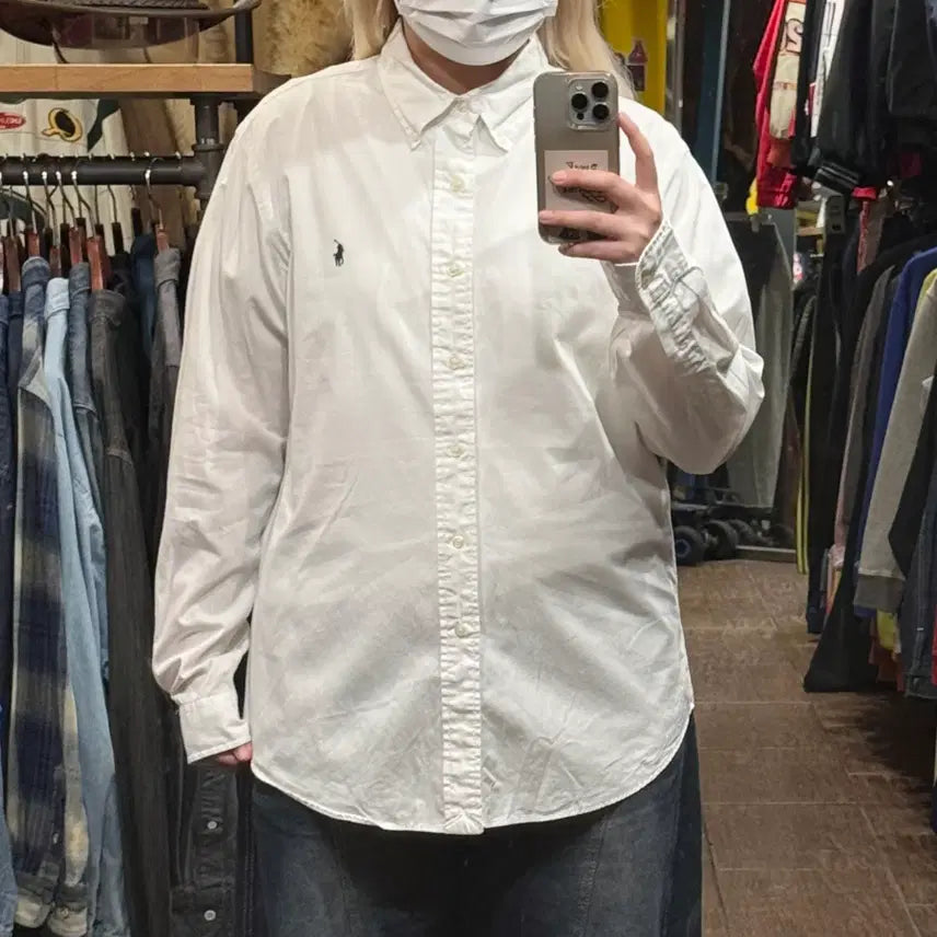 [BUNJANG] Polo Ralph Lauren Long Sleeve Shirt White / [HI] 폴로 랄프로렌 긴팔셔츠 화이트