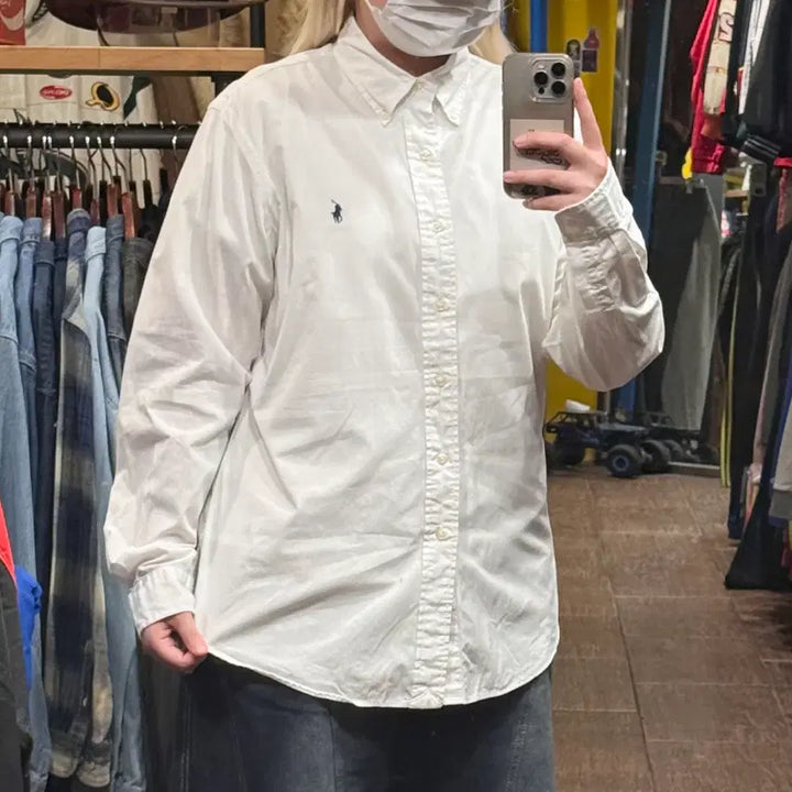 [BUNJANG] Polo Ralph Lauren Long Sleeve Shirt White / [HI] 폴로 랄프로렌 긴팔셔츠 화이트