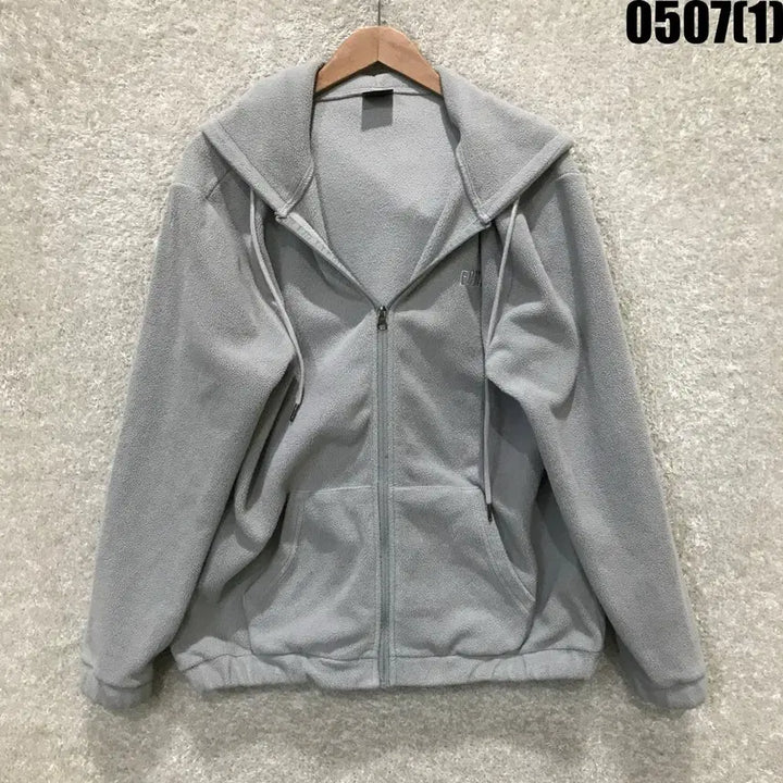 [BUNJANG] FCMM Grey Fleece Hooded Zip-Up Jacket (L) / FCMM 회색 후리스 후드집업 L