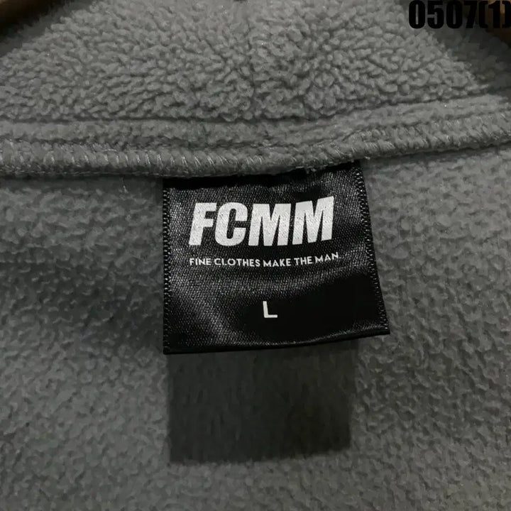 [BUNJANG] FCMM Grey Fleece Hooded Zip-Up Jacket (L) / FCMM 회색 후리스 후드집업 L