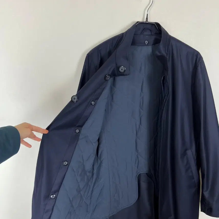 [BUNJANG] DKNY Navy Long Jacket with Detachable Vest - Men&