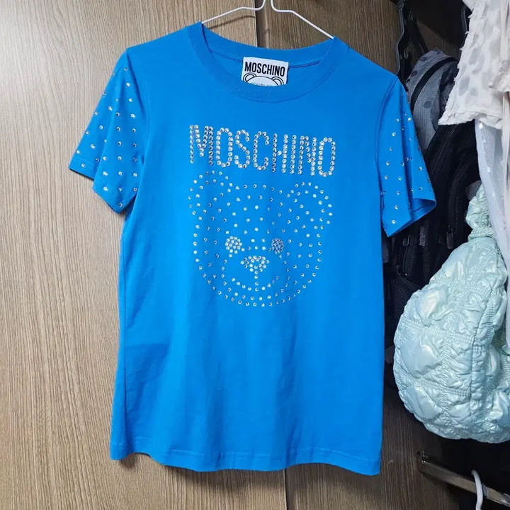 [BUNJANG] Moschino Teddy Bear Stone Short Sleeve T-Shirt Blue / 새제품 모스키노 테디베어 스톤 반팔 티셔츠 블루