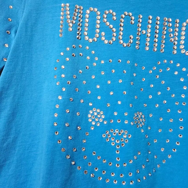 [BUNJANG] Moschino Teddy Bear Stone Short Sleeve T-Shirt Blue / 새제품 모스키노 테디베어 스톤 반팔 티셔츠 블루