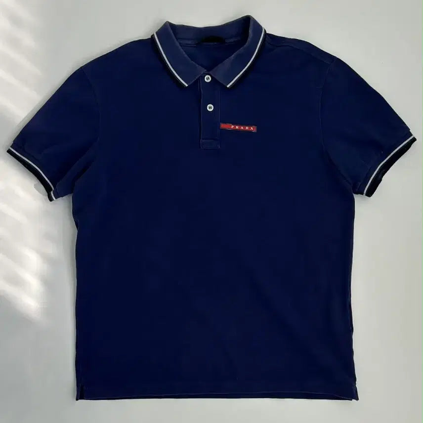 [BUNJANG] Prada Logo Patch Short Sleeve Polo Shirt XL / [XL] 프라다 로고 패치 pk 반팔 카라티 폴로 셔츠