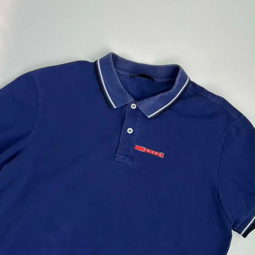 [BUNJANG] Prada Logo Patch Short Sleeve Polo Shirt XL / [XL] 프라다 로고 패치 pk 반팔 카라티 폴로 셔츠