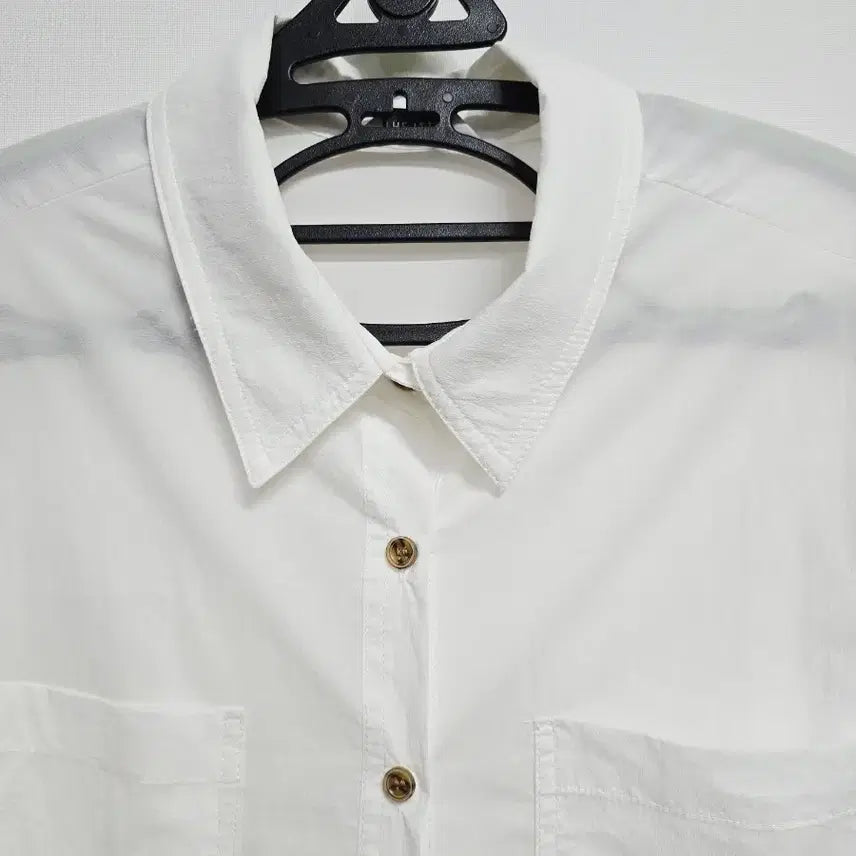 [BUNJANG] The IZ White 7-Sleeve Shirt / 더아이잗 화이트 7부 소매 셔츠 남방
