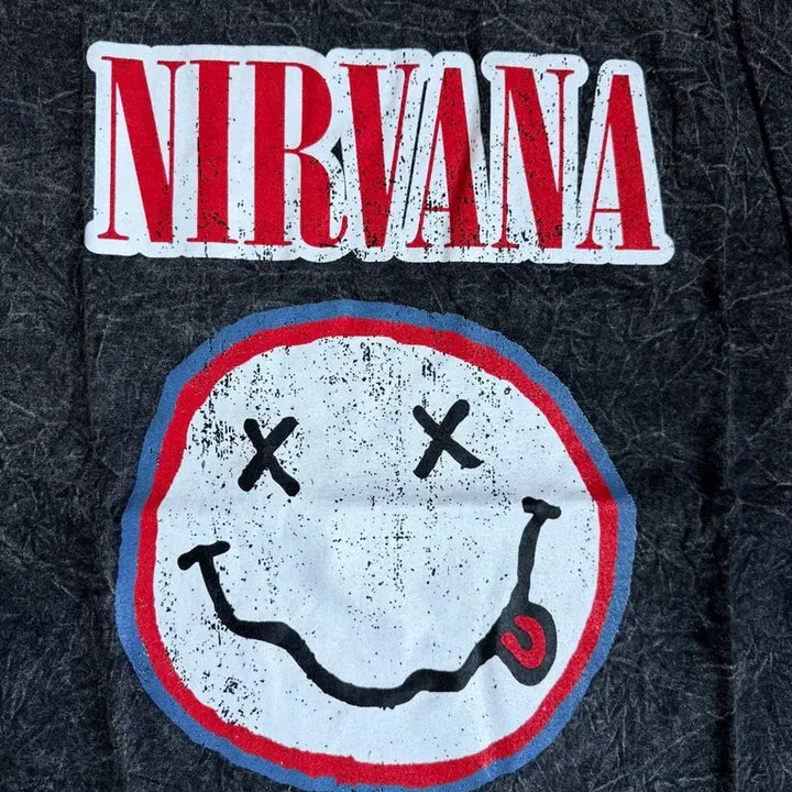 [BUNJANG] Nirvana Smile Washing T-shirt / 너바나 스마일 워싱 반팔티 새상품