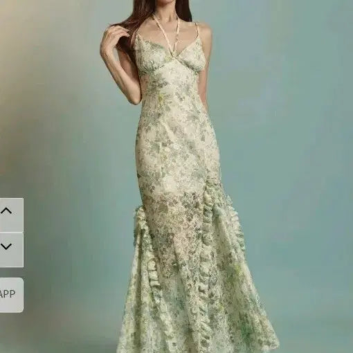 [BUNJANG] DINT Floral Long Sleeveless Lace Dress / DINT 플라워 롱 레이스 나시 원피스
