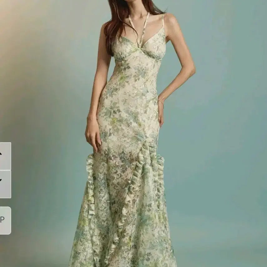 [BUNJANG] DINT Floral Long Sleeveless Lace Dress / DINT 플라워 롱 레이스 나시 원피스