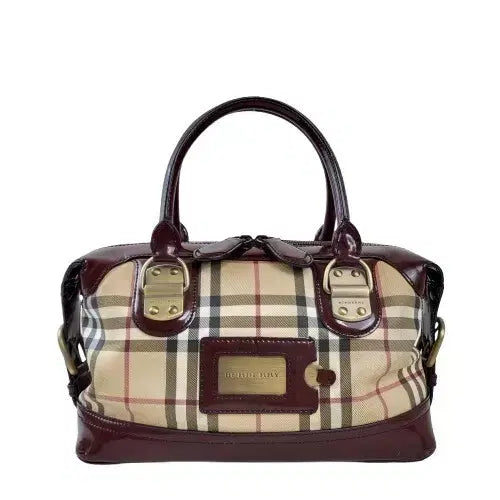 [BUNJANG] Burberry House Check Patent Leather Tote Bag / 정품 버버리 하우스체크 페이던트가죽 토트백