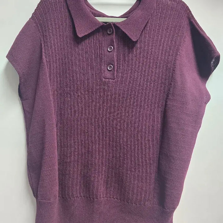 [BUNJANG] Knit Polo Short Sleeve Shirt Burgundy Size 77 / 니트 카라반팔 77