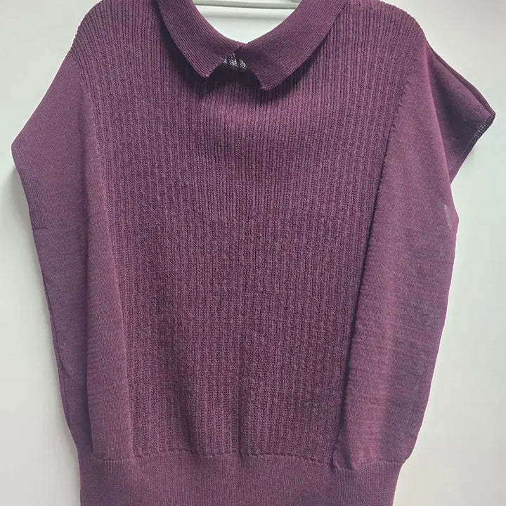 [BUNJANG] Knit Polo Short Sleeve Shirt Burgundy Size 77 / 니트 카라반팔 77